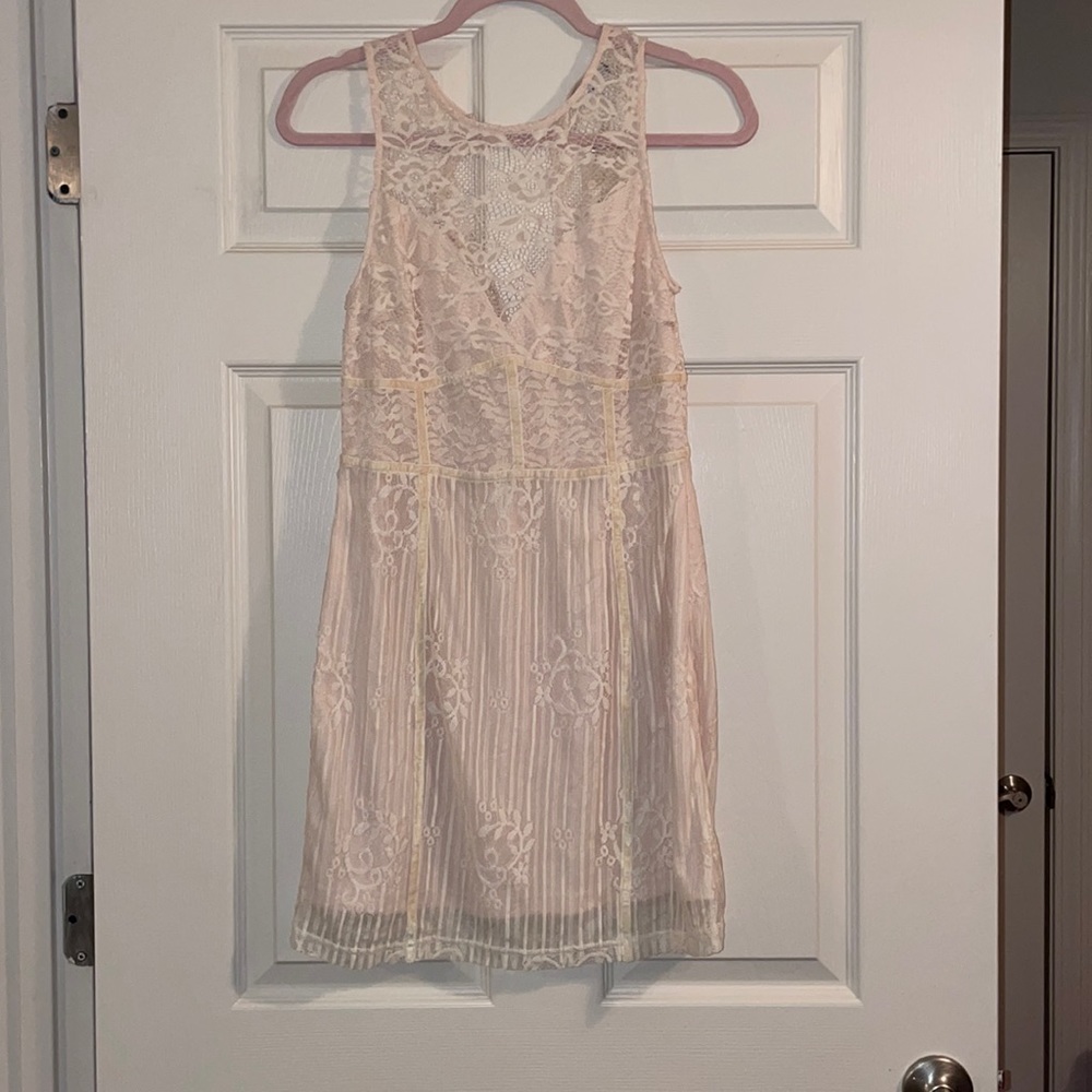 Lush mini dress in blush crushed velvet detail